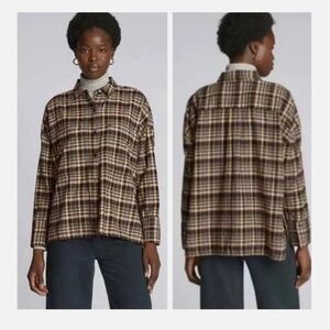 NWT Everlane "The Button-Down Flannel Boxy Shirt"- Beeched Plaid multiple sizes